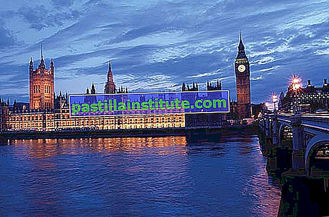 Rumah Parlimen pada waktu malam, London.