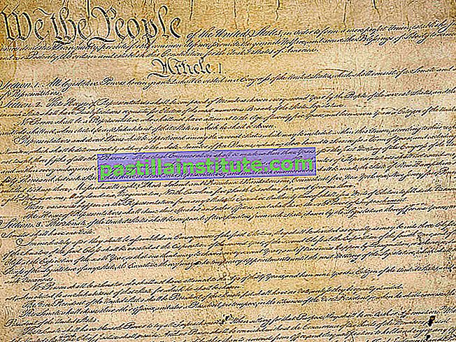 Den ursprungliga kopian av Förenta staternas konstitution;  inrymt i National Archives, Washington, DC