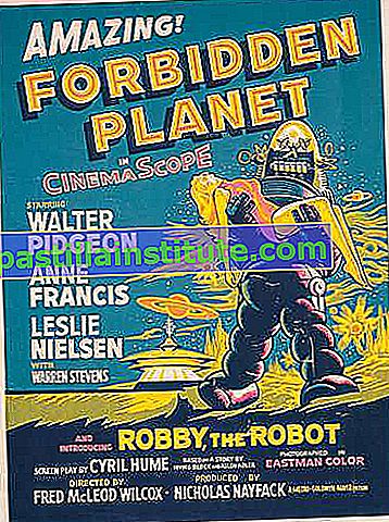 Плакат от филма Забранена планета, режисиран от Фред М. Уилкокс, 1956 г. (САЩ).