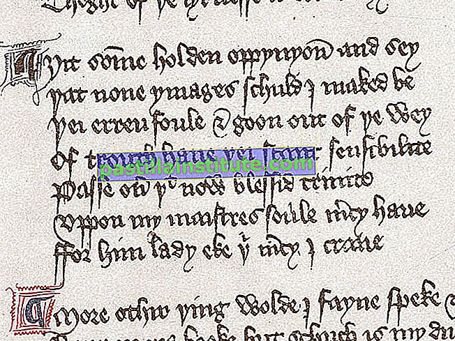 จอฟฟรีย์ชอเซอร์ (ค.ศ. 1342 / 43-1400) กวีชาวอังกฤษ;  ภาพเหมือนจากต้นฉบับของบทกวีต้นศตวรรษที่ 15 De regimine Principum