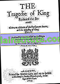 Halaman judul Richard II, dari kuarto kelima, diterbitkan pada 1615.