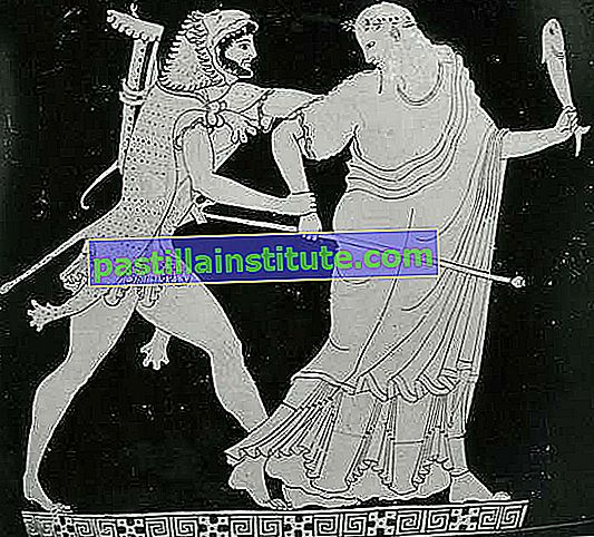 Nereo alle prese con Eracle, particolare di una brocca d'acqua greca trovata a Vulci, c.  490 aC;  nel British Museum