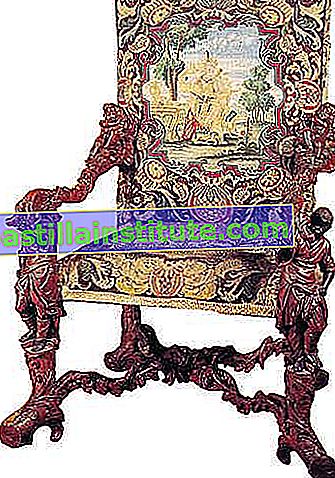 Chiếc ghế kiểu Baroque muộn được chạm khắc lộng lẫy làm bằng gỗ hoàng dương, của Andrea Brustolon, c.  1690.