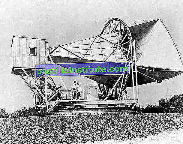 Antena Tanduk di Bell Telephone Laboratories di Holmdel, New Jersey, dibina pada tahun 1959 untuk menyokong projek Echo NASA.