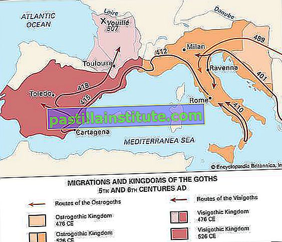 Migraciones y reinos de los godos en los siglos V y VI d.C.
