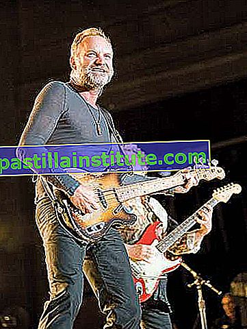 Sting joue avec la police lors de la tournée de retrouvailles du groupe en 2008.